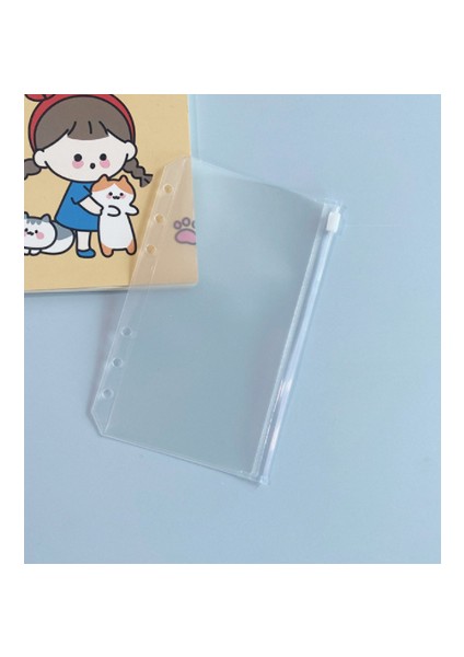 Zip Çanta A5 45 Pcs Kawaii A5 A6 A7 Kraft Bağlayıcı Defter Kağıdı Dolum Spiral Bağlayıcı Dizini Iç Sayfalar Aylık Haftalık Günlük Planlayıcı Gündem (Yurt Dışından)