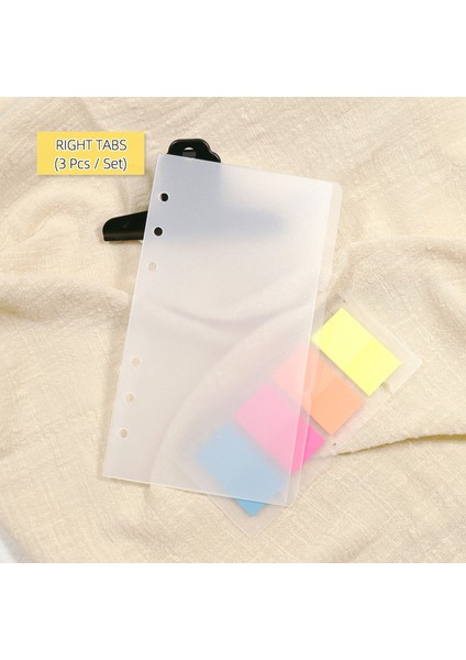 Sağ Sekmeler - 3 Adet A7-80X120MM Mypretties Buzlu Pp Sekme Bölücüler A7 A6 6 Delikli Gevşek Yaprak Defter Düzenleyici Iç Sayfalar Için Yedekler N.1437 (Yurt Dışından)