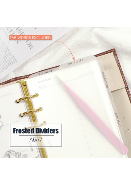 Sağ Sekmeler - 3 Adet A7-80X120MM Mypretties Buzlu Pp Sekme Bölücüler A7 A6 6 Delikli Gevşek Yaprak Defter Düzenleyici Iç Sayfalar Için Yedekler N.1437 (Yurt Dışından) fiyatları