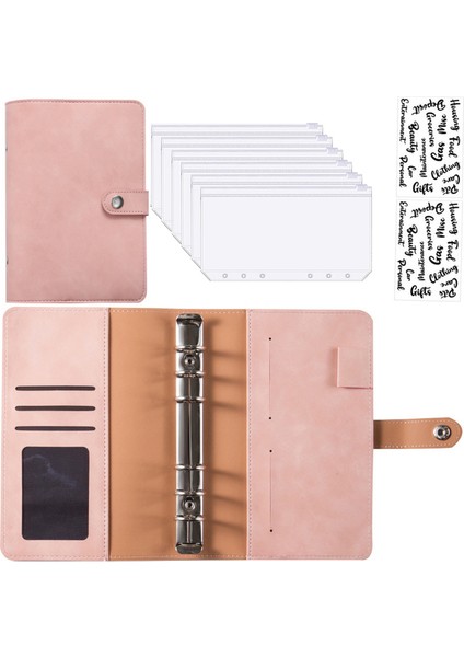 Pembe ve Etiket A6 Planlayıcısı Dizüstü Gündem Bütçe Çalışma Kitabı Fransız Bütçe Zarf Bağlayıcı Bağlayıcı Cepler Para Bütçe Tasarrufu Fatura Organizatör (Yurt Dışından)