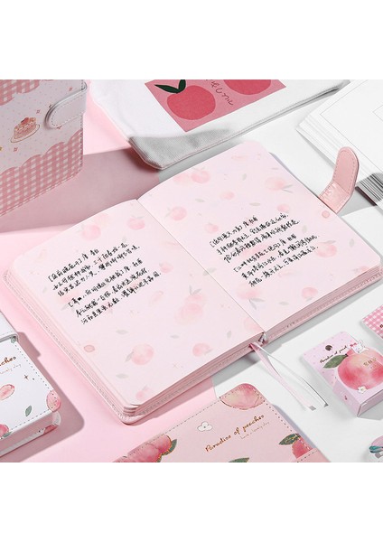 Bir Sürü Şeftali A5 Kawaii Defter Sevimli Şeftali Kız Renkli Sayfa Çizim Manyetik Düğme Deri Günlük Günlük Planlayıcı Gündem Not Defteri Kitap (Yurt Dışından) modelleri