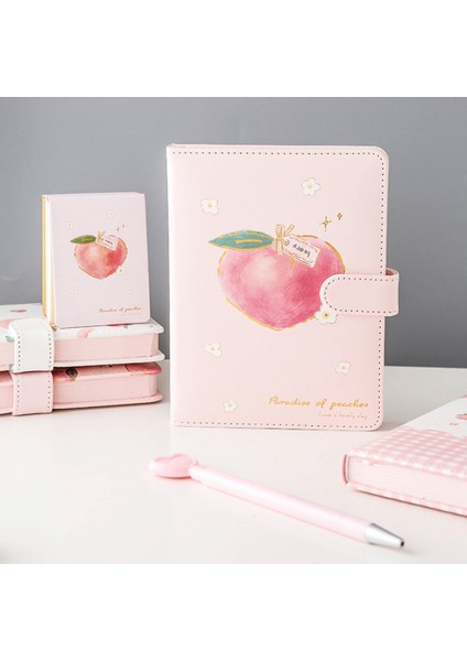 Bir Sürü Şeftali A5 Kawaii Defter Sevimli Şeftali Kız Renkli Sayfa Çizim Manyetik Düğme Deri Günlük Günlük Planlayıcı Gündem Not Defteri Kitap (Yurt Dışından) indirimleri