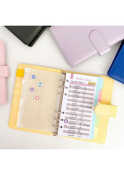 Sadece Kapak Pembe A5 A5 A6 A7 Macaron Renk 6 Telli Pu Klipsli Defter Deri Gevşek Yaprak Defter Kapağı Defterler Dergisi Kawaii Kırtasiye (Yurt Dışından)