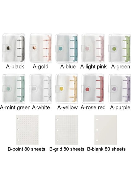 A-Beyaz Yaratıcı 3 Delik Mini Pvc Gevşek Yaprak Defter Kapağı Dergisi Gezgin Taşınabilir Dizüstü Klip Dolum Aksesuarı Okul Kırtasiye (Yurt Dışından) modelleri