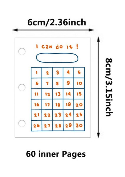 Ben Yapabilirim 3 Delikli Gevşek Yaprak Spiral Defter Iç Dolum Mini Defter Kağıt Ekleme Iç Çekirdek Izgara Günlük Aylık Haftalık Planlayıcı Için Plan (Yurt Dışından)