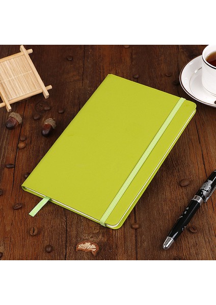 Yeşil 21X14 A5 Bullet Defter Dergisi Kırtasiye Malzemeleri Retro Elastik Bandaj Ciltli Düz Renk Mürekkep Geçirmez Kalın Kağıt Günlüğü Ofis (Yurt Dışından)
