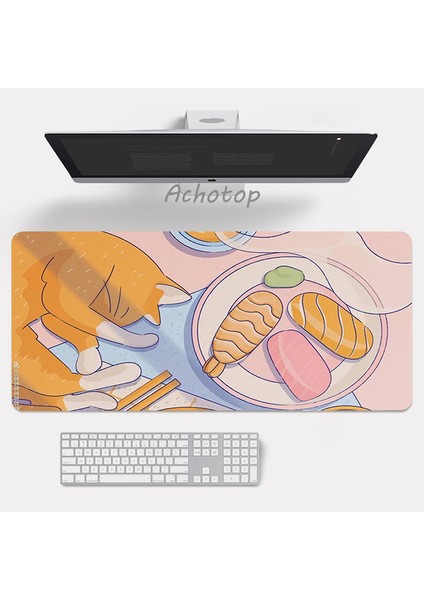 Stil 2 900X400X3MM Büyük Anime Pembe Mousepad Gamer Sevimli Kawaii Xxl Oyun Mouse Pad Kauçuk Otaku Kilitleme Kenar Büyük Moda Dizüstü Dizüstü Bilgisayar Masası Mat (Yurt Dışından)