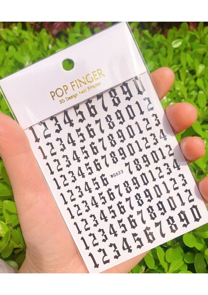 WG623HEI Yeni Roman 26 Ingilizce Alfabe Numarası 3D Kendinden Yapışkanlı Nail Art Çıkartma Kelime Küçük Harf Tırnak Dövmeler Süslü Çıkartmalar (Yurt Dışından)