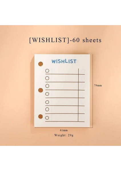 Dilek Listesi 60 Sayfa Mini Jıanwu Yaratıcı Sevimli 3 Yüzük Mini Gevşek Yapraklı Bağlayıcı Öğrenci Taşınabilir Cep Defter Dergisi Kartpostal Depolama Okul Malzemeleri (Yurt Dışından)