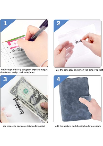 Fermuarlı Çanta A6 Planlayıcısı Dizüstü Gündem Bütçe Çalışma Kitabı Fransız Bütçe Zarf Bağlayıcı Bağlayıcı Cepler Para Bütçe Tasarrufu Fatura Organizatör (Yurt Dışından)