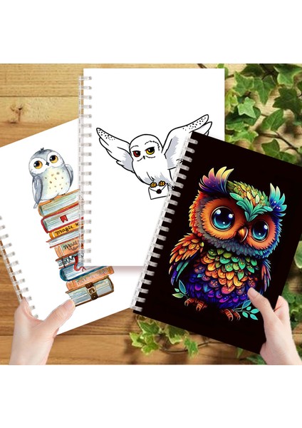 29 A5 A5 Spiral Halka Defter Baykuş Fidget Evi Sevimli Gözler Karikatür Orman Hayvan Nightcap Içme Şahin Not Defteri Yazma Not Defteri (Yurt Dışından)