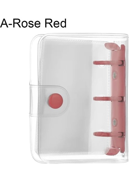 A-Rose Kırmızı 3 Delik Mini Pvc Gevşek Yaprak Defter Kapağı Dergisi Gezgin Taşınabilir Dizüstü Gevşek Yaprak Bağlayıcı Kitap Klipsi Dolum Iç Sayfalar (Yurt Dışından)