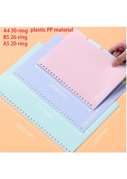 Çok Delikli Bölücü Pp A6 6 Delik 2 Paket Üst Taraf Planlayıcı Günlük Bölücüler A5 A6 A7 B5 A4, Siyah Kraft Beyaz Dizin Ayırıcı Kağıt Kontrol Paneli (Yurt Dışından)