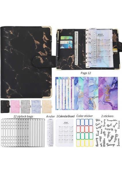 Sarı A6 Mermer Para Bütçe Planlayıcısı Fermuarlı Zarflar, Bütçeleme Için Nakit Zarflar, Bütçe Binde Için Para Organizatör (Yurt Dışından) fiyatları