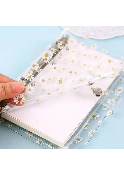 45 Sayfa Izgara A7 A6 A7 Sevimli Papatya Spiral Ciltli Defter Gündem Kapak Saklama Çantası Gevşek Yaprak Halka Bağlayıcı Kawaii Okul Ofis Malzemeleri (Yurt Dışından) fırsatları