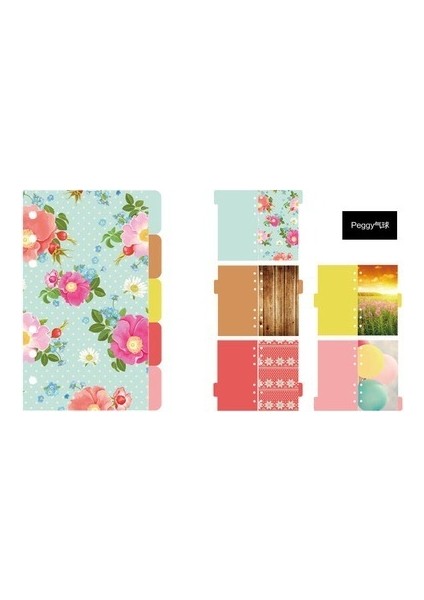Indeks Sayfası 4 A5 Macaron Renk A5 A6 6 Telli Pu Klipsli Defter Deri Gevşek Yaprak Defter Kapağı Defterler Dergisi Kawaii Kırtasiye (Yurt Dışından)