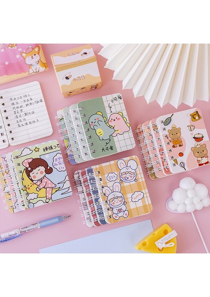 Stil 1 1 Adet A7 Kawaii Günlüğü Cep Kitabı Sevimli Çiçek Bobin Kitap Aşk Not Defteri Öğrenci Mini Günlük Defteri Ofis Aksesuarları (Yurt Dışından)