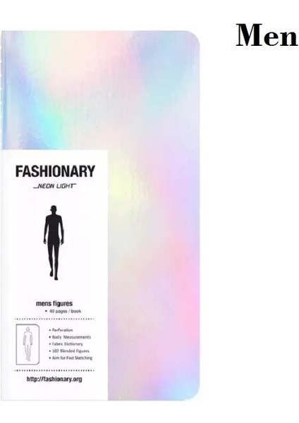 Erkekler Mini Neon Kadın Mini Eskiz Defteri Profesyonel Moda Tasarımı Vücut Şablonları 20 Sayfa Kağıt (Yurt Dışından)