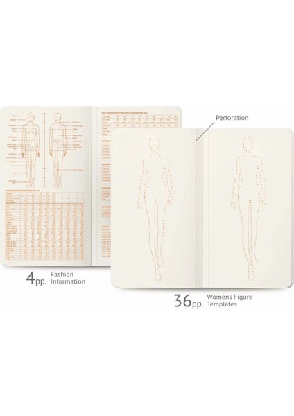 Erkekler Mini Neon Kadın Mini Eskiz Defteri Profesyonel Moda Tasarımı Vücut Şablonları 20 Sayfa Kağıt (Yurt Dışından) fırsatları