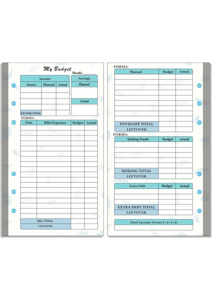 Resim Olarak 4 A6 A6 Gevşek Yaprak Defter Dolum Spiral Ciltleyici Iç Sayfa Bütçe Sayfası Haftalık Aylık Iç Kağıt Kırtasiye (Yurt Dışından) modelleri