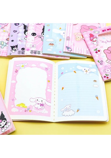 16 Adet Melody 4/16 Adet Sanrio Aile Karikatür Defter Sevimli Melody Kuromi Cinnamoroll Öğrencileri Renkli Sayfa Delikli Kapak Araba Hattı Defter (Yurt Dışından) fırsatları