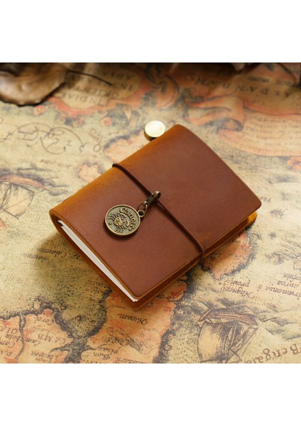 Zeytin Yeşili-Yl El Yapımı Vintage Gezgin Kitapçığı Mini Edition Mını Gevşek Yaprak Defter Üst Katman Dana Derisi Cep Günlüğü Kitap Defter (Yurt Dışından) modelleri