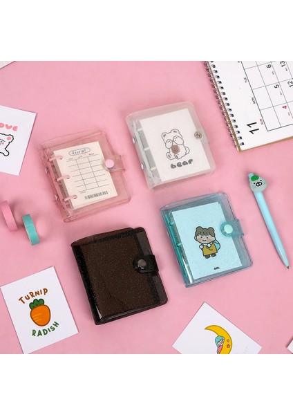 Juzi Mini Jıanwu Yaratıcı Sevimli 3 Yüzük Mini Gevşek Yaprak Bağlayıcı Öğrenci Taşınabilir Cep Defter Dergisi Kartpostal Depolama Okul Malzemeleri (Yurt Dışından) modelleri