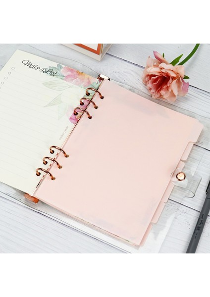 A5 Siyah A5 A6 A7 Pembe Endeks Bölücü Sevimli 6 Delik Bağlayıcı Planlayıcısı Dizüstü Kırtasiye Defter Kağıdı Bölücü Aksesuarları (Yurt Dışından) fiyatları
