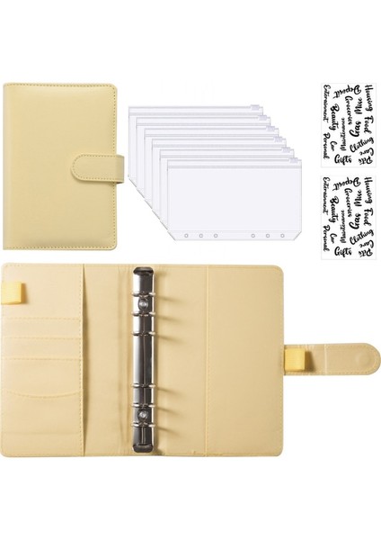 Altın ve Etiket A6 Bütçe Bağlayıcı Planlayıcısı 6 Adet Nakit Zarflar ile Renkli Pu Deri Defter Kapakları Klasör Bağlayıcı A6 Bağlayıcı Cepler (Yurt Dışından)