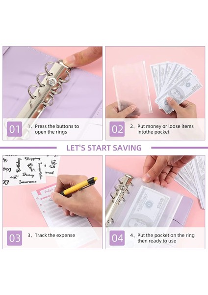 Altın ve Etiket A6 Bütçe Bağlayıcı Planlayıcısı 6 Adet Nakit Zarflar ile Renkli Pu Deri Defter Kapakları Klasör Bağlayıcı A6 Bağlayıcı Cepler (Yurt Dışından) indirimleri