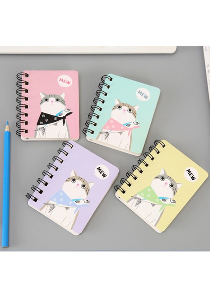 Stil 6 A7 Mini Spiral Defter Karikatür Kedi Not Defteri Kawaii Kişisel Günlüğü Planlayıcısı Yatay Çizgi Defter Okul Ofis Arzı 80 Sayfa (Yurt Dışından)