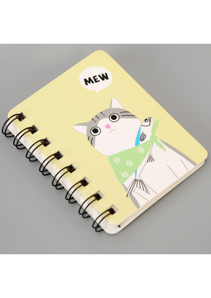 Stil 6 A7 Mini Spiral Defter Karikatür Kedi Not Defteri Kawaii Kişisel Günlüğü Planlayıcısı Yatay Çizgi Defter Okul Ofis Arzı 80 Sayfa (Yurt Dışından)