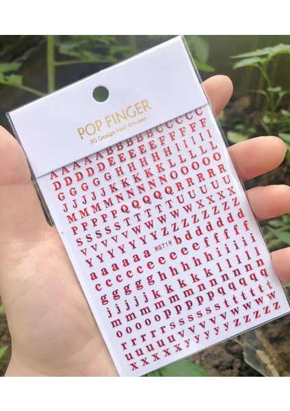 WG720YIN Yeni Roman 26 Ingilizce Alfabe Numarası 3D Kendinden Yapışkanlı Nail Art Çıkartma Kelime Küçük Harf Tırnak Dövmeler Süslü Çıkartmalar (Yurt Dışından)