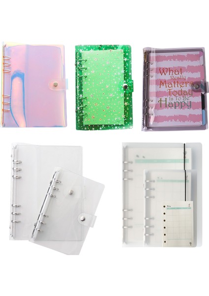 Günlük 45 Sayfa A7 6-Ring A7 A6 A5 Defter Açık Mavi Pembe (Yurt Dışından)