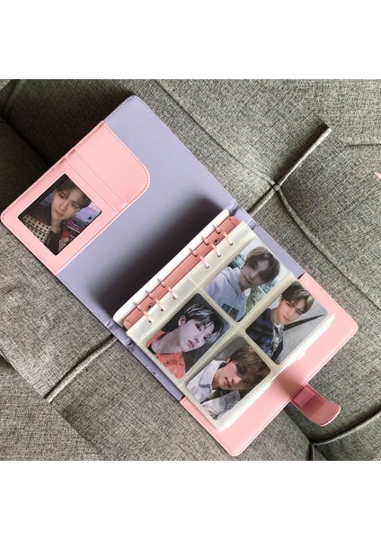 15 Yaprak Macaron Renk A6 6 Telli Pu Klipsli Defter Deri Gevşek Yaprak Defter Kapağı Defterler 3 Inç Fotoğraf Kartı Toplama Kitap (Yurt Dışından)