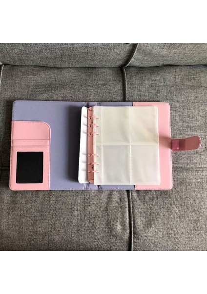 15 Yaprak Macaron Renk A6 6 Telli Pu Klipsli Defter Deri Gevşek Yaprak Defter Kapağı Defterler 3 Inç Fotoğraf Kartı Toplama Kitap (Yurt Dışından)