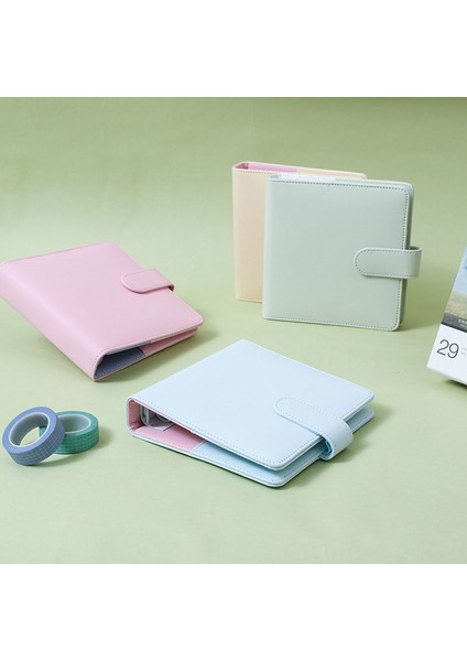 15 Yaprak Macaron Renk A6 6 Telli Pu Klipsli Defter Deri Gevşek Yaprak Defter Kapağı Defterler 3 Inç Fotoğraf Kartı Toplama Kitap (Yurt Dışından)