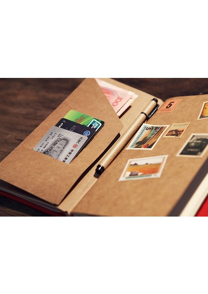 Damga Etiketi 8 Adet Vintage Kraft Seyahat Not Defteri Kartları Saklama Çantası (Yurt Dışından) modelleri