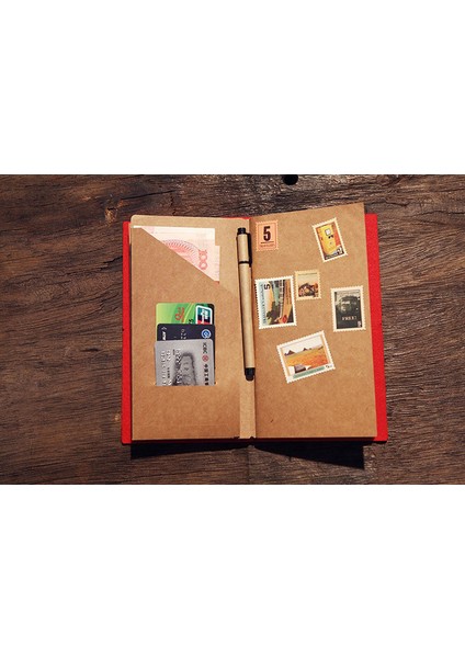 Damga Etiketi 8 Adet Vintage Kraft Seyahat Not Defteri Kartları Saklama Çantası (Yurt Dışından) fırsatları