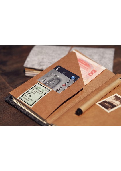 Damga Etiketi 8 Adet Vintage Kraft Seyahat Not Defteri Kartları Saklama Çantası (Yurt Dışından) indirimleri