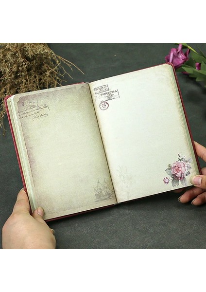D 2022 Retro Çiçek Günlüğü El Defteri Çin Tarzı Öğrenci Not Defteri Tam Renkli Sayfa Not Defteri Defter Kitabı (Yurt Dışından)