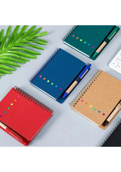 Kahve Sayfası Marker Kraft Kağıt Kapak Yapışkan Notlar Astarlı Spiral Defter Not Defteri Kalemli Iş Not Defteri Renkli Dizin Sekmeleri (Yurt Dışından) fırsatları