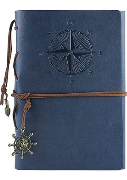 Mülayim Derin Mavi A5 Deri Günlük Defter, Yetişkin Çocuklar Için Doldurulabilir Gezgin Günlükleri, A5 / A6 / A7'de Yazılacak Çizgili / Mülayim Günlük Yazma Dergisi (Yurt Dışından)