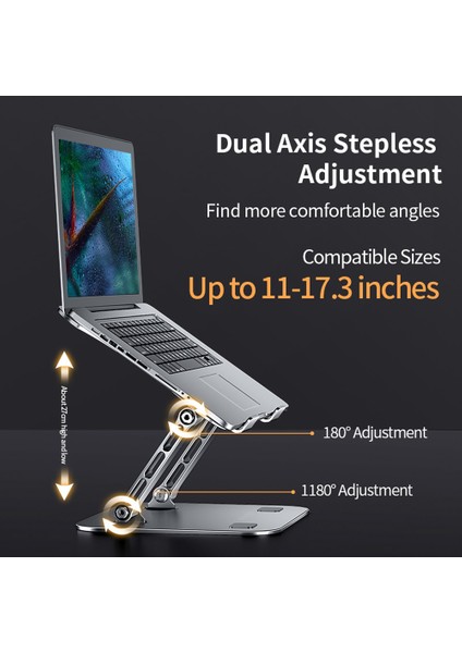 Gümüş Ayarlanabilir Dizüstü Bilgisayar Standı Masa Bilgisayar Standı Ergonomik Dizüstü Yükseltici Tutucu 10-17 Inç Dizüstü Pc Bilgisayar ile Uyumlu (Yurt Dışından) fiyatları