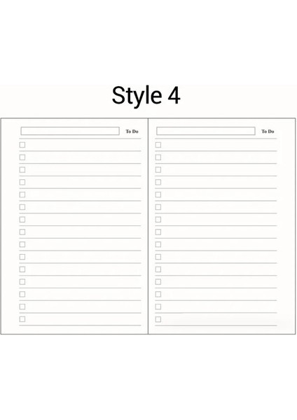 Style4 A6 A5 A6 Gevşek Yaprak Defter Dolum Spiral Ciltleyici Iç Sayfa Günlüğü Haftalık Aylık Planlayıcı Yapılacaklar Listesi Çizgi Nokta Izgara Iç Kağıt (Yurt Dışından)