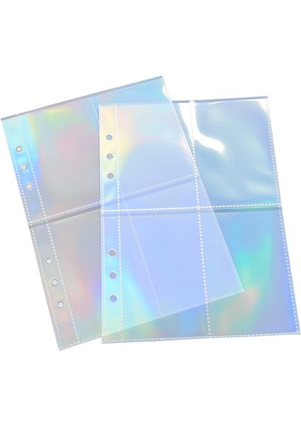 Çiçek 4 Kuşak 10 Adet A5 A5 A6 10 Adet Lazer Şeffaf Dosya Tutucu Dizüstü 6 Delik Gevşek Yaprak Dıy Belge Çantası Bağlayıcı Halkaları Pvc Depolama Bağlama Klasörü (Yurt Dışından)