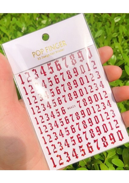 WG623LSHONG Yeni Roman 26 Ingilizce Alfabe Numarası 3D Kendinden Yapışkanlı Nail Art Çıkartma Kelime Küçük Harf Tırnak Dövmeler Süslü Çıkartmalar (Yurt Dışından)