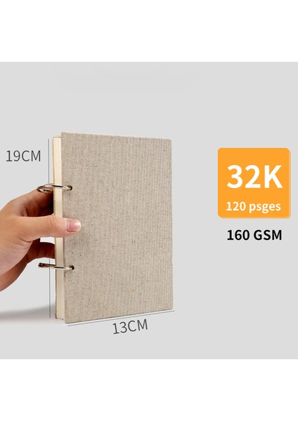 Sanat Öğrencilerine Özel 32K Eskiz Defteri 16K/32K Gevşek Yaprak Eskiz Defteri 120 Yaprak Boyama Için Özel Kalınlaştırılmış Kağıt Guaj (Yurt Dışından)