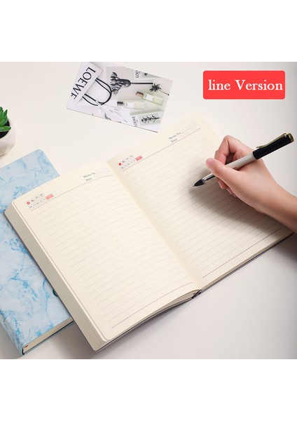Siyah Taş Deseni Yatay Çizgi Büyük Süper Kalın 720 Sayfa Çizgili Defter B6/a5 Günlük Defter Yaşam Kayıtları 1-2 Yıl Için En Iyi Yazma Anti-Basınçlı Kitap Defter (Yurt Dışından)