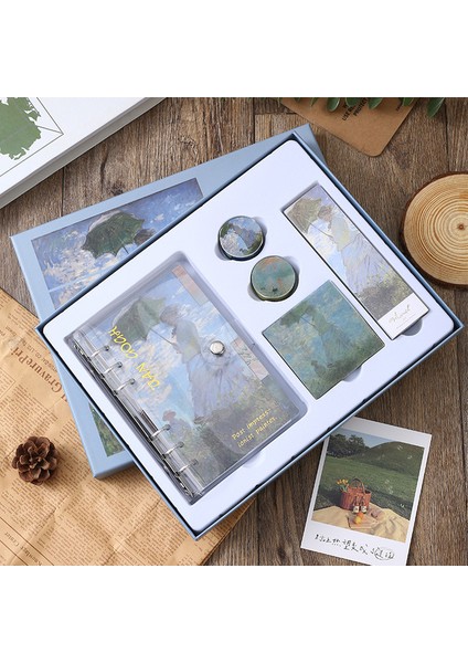 Gevşek Yaprak Seti Dizüstü Vintage Washi Bantlar Yer Işareti Etiket Dolma Kalem Kırtasiye Seti Takım Elbise Sketchbook Libretas Günlüğü 2023 Van Gogh Defterler (Yurt Dışından)